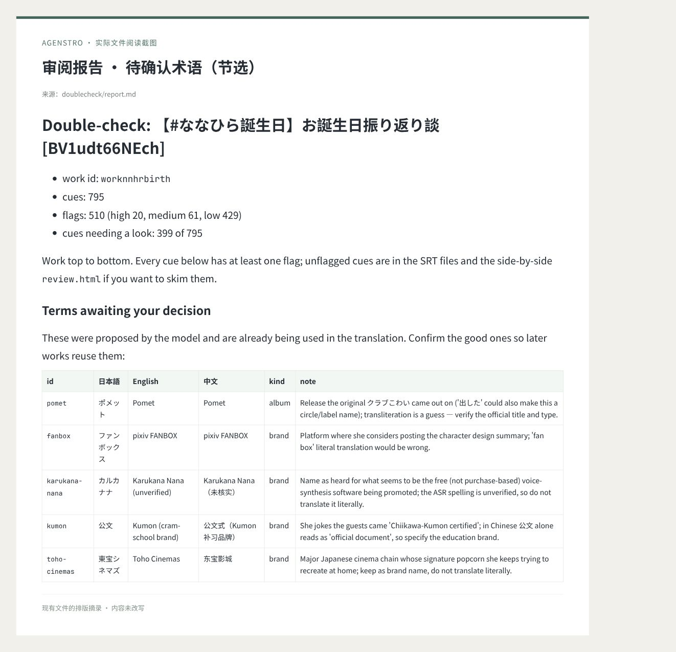 术语候选与审阅报告